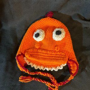 Handcrafted Kid’s Crochet Orange Dinosaur Hat